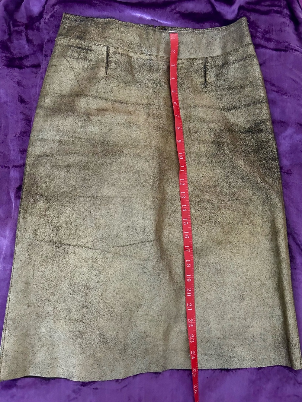 BCBGMaxAzria RARE Distressed Metallic Gold/black A-Line Skirt - Picture 9 of 12
